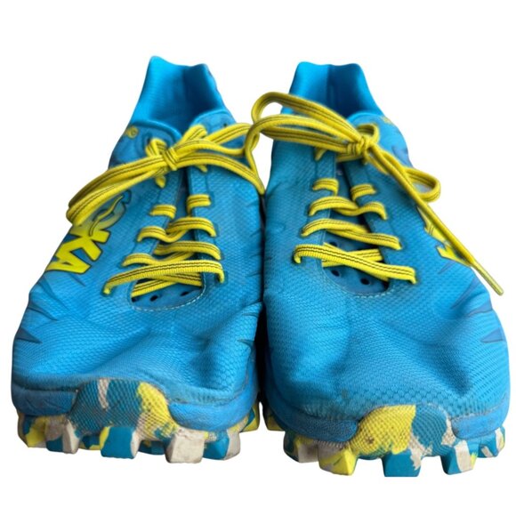 Hoka One One Evo Jawz Vibram Trail Running Shoes Size 9.5 M Blue & Yellow - Picture 5 of 14